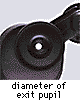 diameter of exit pupil